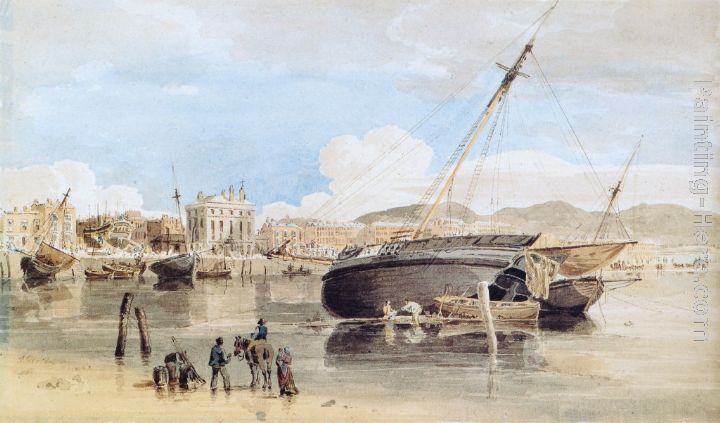 Weymouth Harbour painting - Thomas Girtin Weymouth Harbour art painting